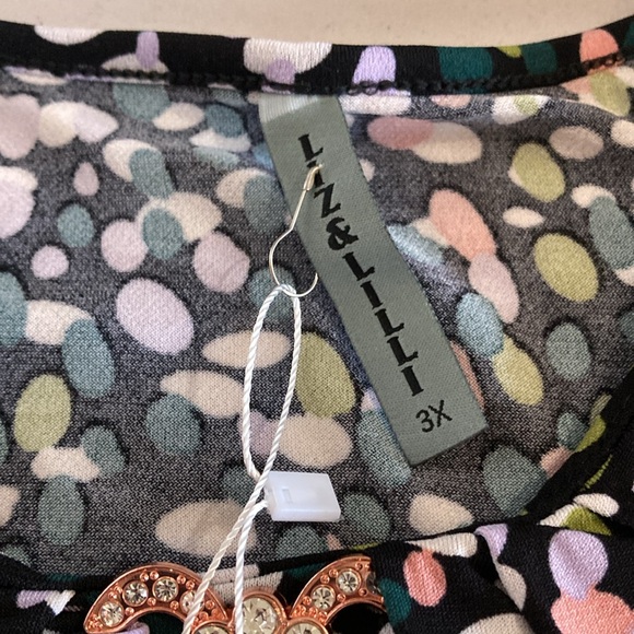 Nwt Liz & Lilli woman’s plus size 3X blouse short sleeve - Picture 3 of 12